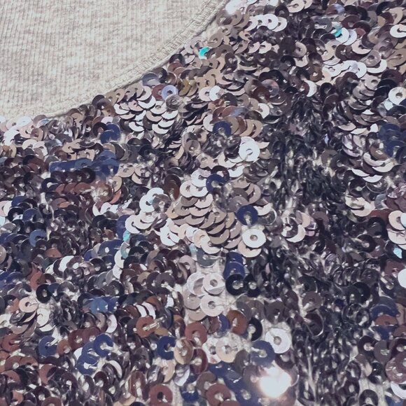 Express Sequin Tank Top-Cropped-Size Small-Gray & Black-Sparkle-Dance-Spring - Picture 7 of 11